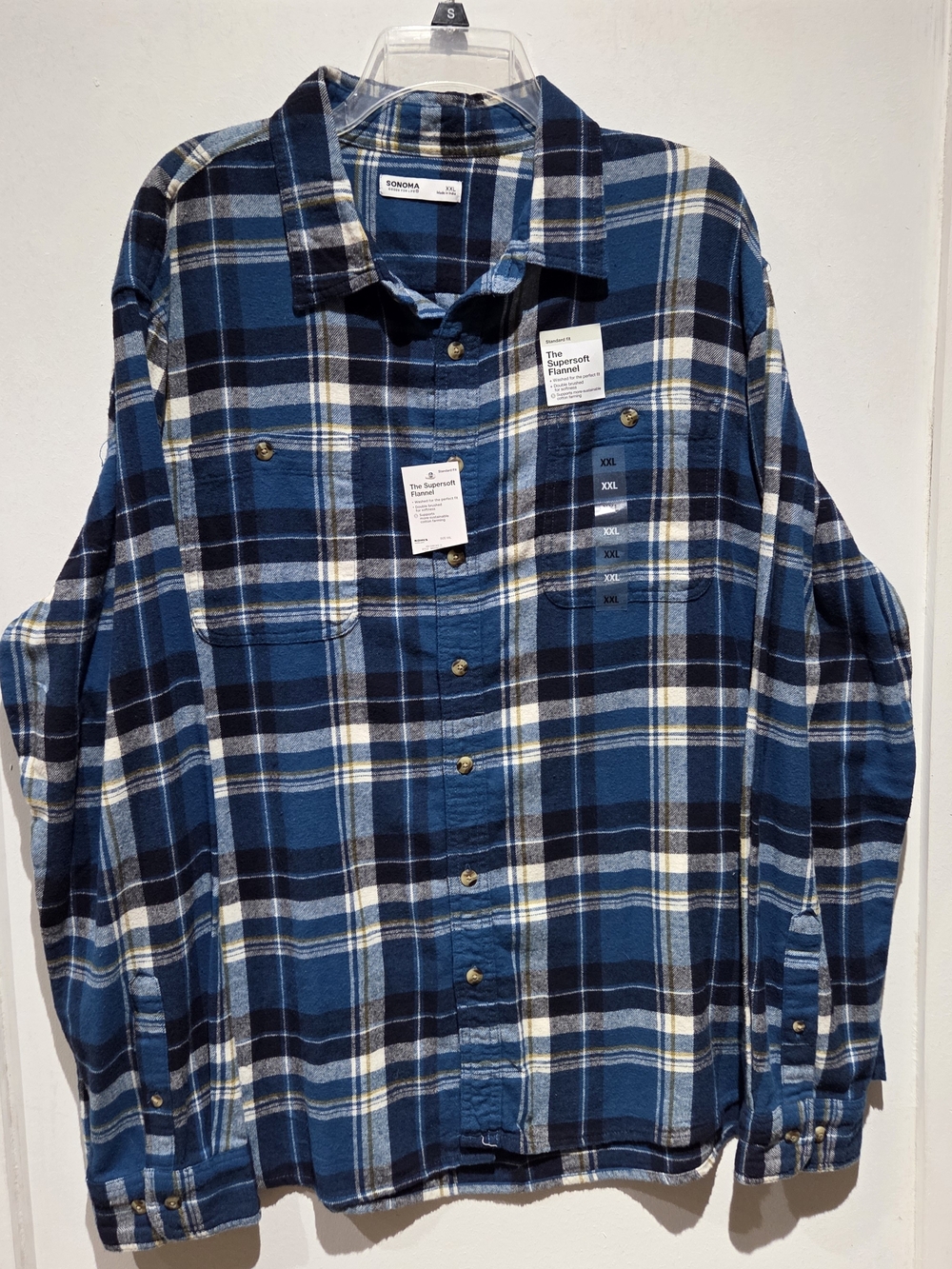 Sonoma Blue Plaid Button-Down Shirt